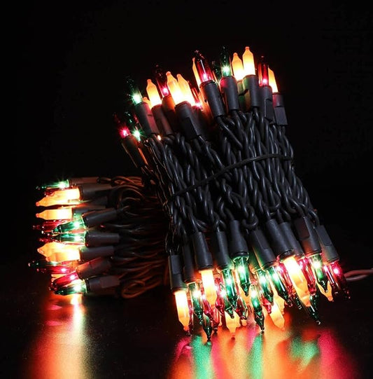 Brown Wire, Multicolor Incandescent Bulb 300 Mini String Lights for Indoor Halloween Tree Home Party Festival Decoration