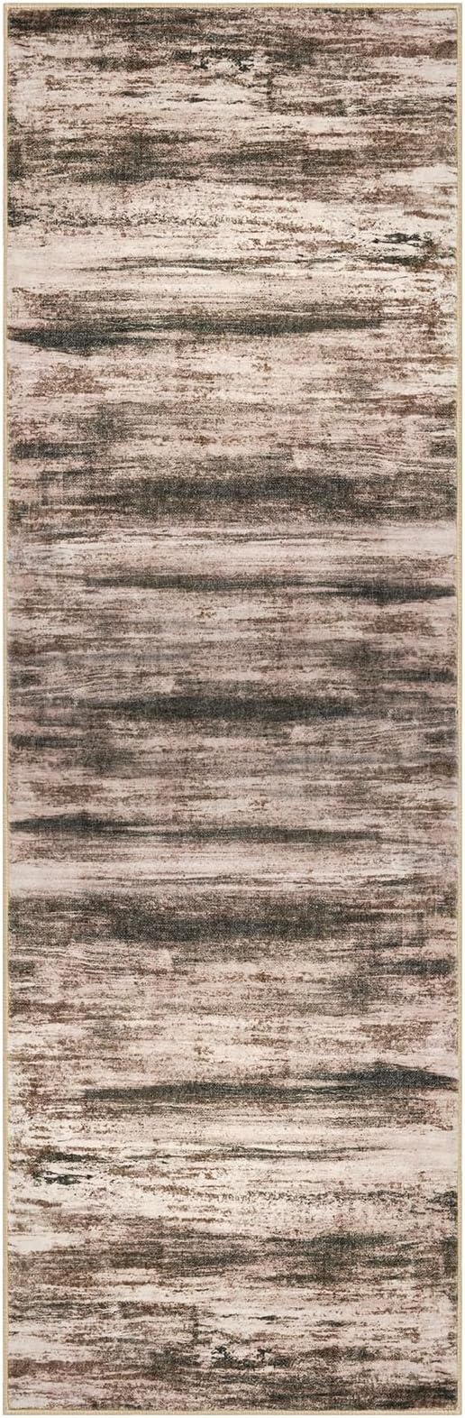 KOZYFLY Modern Abstract Hallway Runner Rug, 2x6 Washable Rug Runner Non-Slip Soft Kitchen Rugs, Print Blush Brown Carpet Runner for Entryway Bathroom Laundry Room Foyer