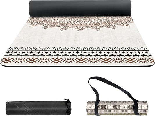 nuveti Yoga Mat Print Extra Thick TPE Non Slip Fitness Exercise Mat with Carrying Bag,72"x24" Extra Thick 6MM Exercise & Workout Mat for Yoga, Pilates Fitness and Floor Exercises