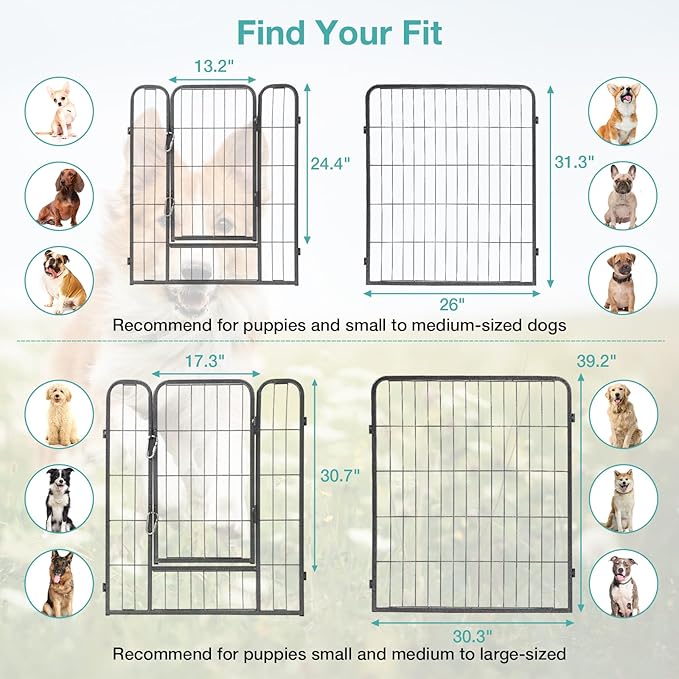 Dog Playpen Indoor,Metal Dog Fence for Large/Medium/Small Dogs,Perfect Dog Pen for Camping, Yard, and RV