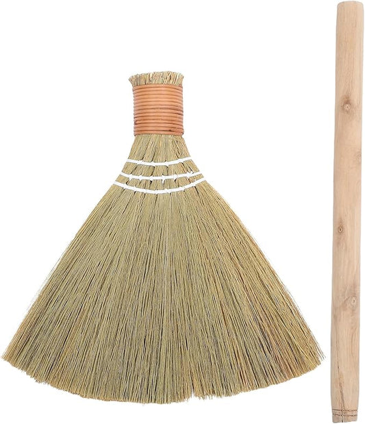 LUOZZY Detachable Straw Broom 74x30cm Lightweight Floor Sweeper for Living Room Sofa Cleaning