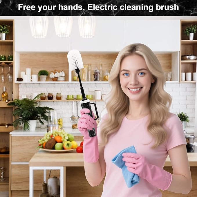 2-in-1 Long Handle Electric Bottle Brush Cleaner and Straw Cleaning Brush with Removable Brush Head, Multi-Function Rechargeable,for Stanley Cups, Baby Bottles, Pacifiers, Coffee Cups, Sports Bottles