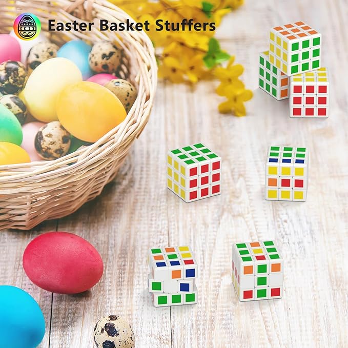 Vdealen 32 Pack Mini Cube Puzzle Party Favors for Kids, 1.18in 3x3 Magic Cube School Rewards & Classroom Prize for Students, Birthday Party Favors Easter Christmas Stocking Stuffers Gifts for Kids