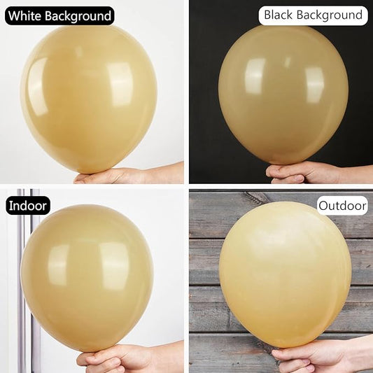 PartyWoo Tan Balloons 50 pcs 12 Inch Light Brown Neutral Boho Coffee Balloons for Wedding Baby Shower Gender Reveal Graduation Safari Woodland Birthday Party Decorations Tan-F19