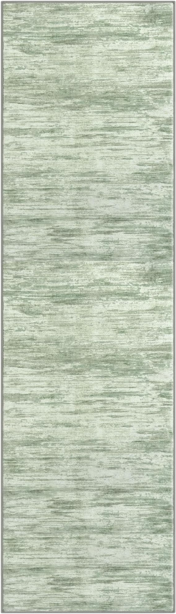 2x7 Modern Abstract Runner Rug for Hallways, Light Sage Green and Ivory Super Soft Hallway Decor Kitchen Rugs with Non-Slip, Non-Shedding Washable Rug for Hallways Entryway Bedroom Indoor