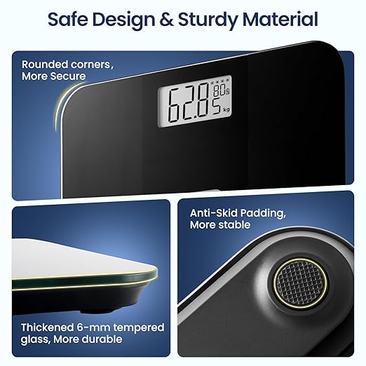 Solar Powered Weight Scale with Endless Power, Scale for Body Weight, Electronic Bathroom Scale for Weight Loss, Digital Weighing Scale with 0.1lb Accuracy No Battery Required, 400lb/180kg