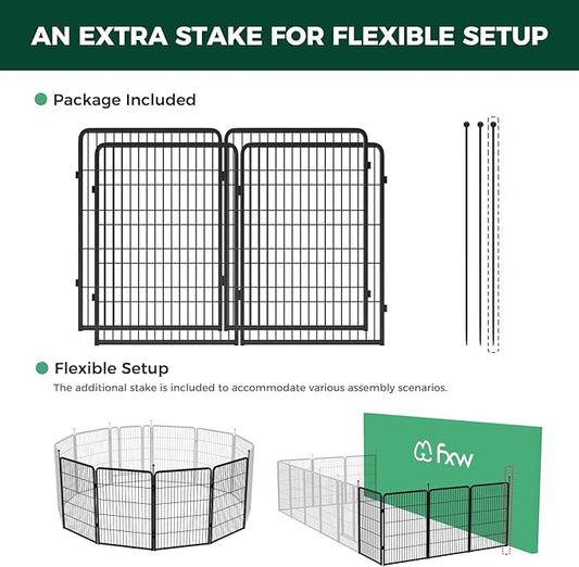 FXW Instant Unleashed Dog Playpen, Portable Pet Fence for Outdoor, RV Trips, and Camping, 40inch, 4 Panels for Medium and Large Dogs│Patented