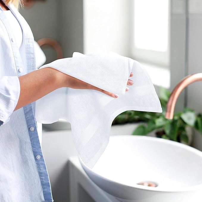 Premium 100% Cotton Hand Towels Set of 24 – Quick-Dry, Lightweight, Not Bleach Proof, Absorbent, Bathroom, Salon, Spa & Gym Towels – 16x27 Inch