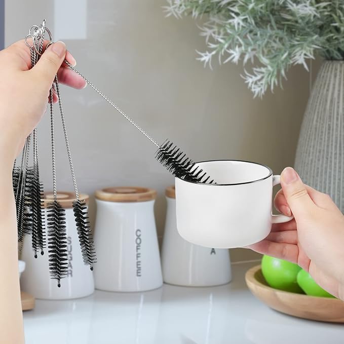 LOVEINUSA Straw Cleaner Brush, 8.2 Inch Nylon Pipe Cleaners, Bottle Brushes for Reusable Straws, Baby Sippy Cup, Syringes, Thermos, Hummingbird Feeders, Set of 10PCS