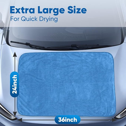 HOMEXCEL Car Drying Towel (36"x 24"), 1200GSM Ultra Absorbent Car Cleaning Cloth, Streak-Free Microfiber Drying Towel, Great for Cars, Trucks, SUVs, RVs, Motorcycles
