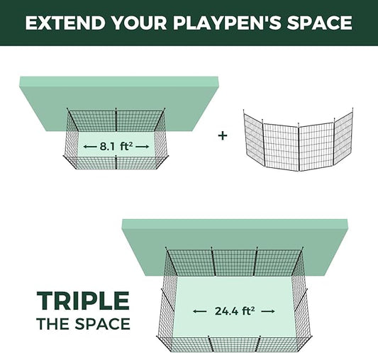 FXW MiniPaws Unleashed Dog Playpen for Yard & RV Camping, Expandable 32-inch 4 Panels for Small and Medium Dogs, Portable for Indoor and Outdoor Use
