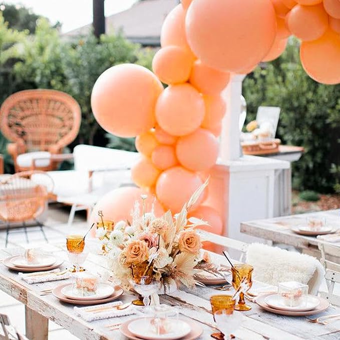 PartyWoo Peach Balloons 50pcs 12 Inch Light Orange Latex Helium Balloons for Wedding Baby Shower Bridal Shower Bachelorette Anniversary Engagement Graduation Birthday Party Decorations Orange-Y21