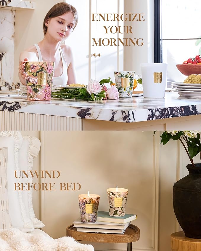 M&SENSE Pumpkin Spice Scented Candle, 3 Wick 35oz 150H Long Lasting Soy Candles, Fall Scent Unique Halloween Thanksgiving Gifts Home Decor