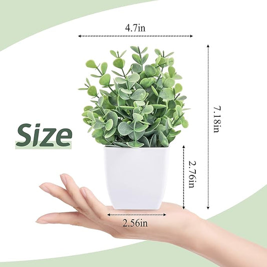 Der Rose 8 Pack Fake Plants Small Artificial Faux Potted Plants for Home Office Farmhouse Bathroom Bedroom Decor Indoor