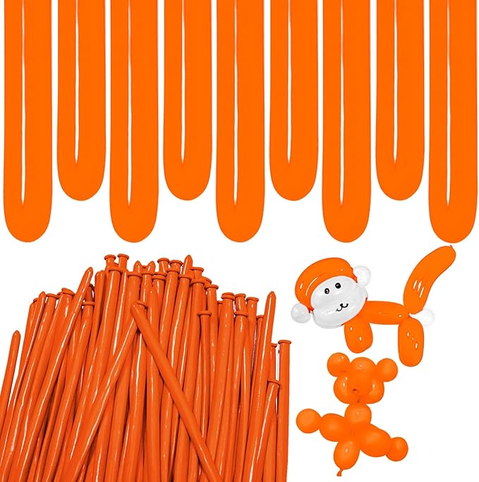 Tangerine Yellow Long Balloons Premium 260 Twisting Balloons Animals Magic for Birthday Kids Wedding Party Supply 100pcs