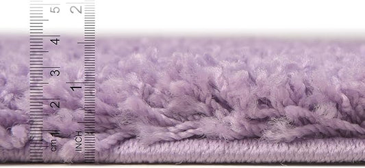 Unique Loom Solid Shag Collection Area Rug (6' 1" x 9' Rectangle, Lilac)