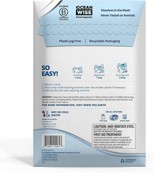 Tru Earth Platinum - Heavy Duty Laundry Detergent Sheets - Up to 128 Loads (64 Count), Fresh Linen Scent - Ultra-Concentrated Formula - Eco-Friendly Laundry Sheets