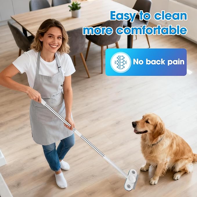 Pet Hair Remover with Extended Long Handle - Electrostatic Pet Hair Removal Tool for Dog & Cat Hair on Couch, Carpet, Furniture, Car Seats