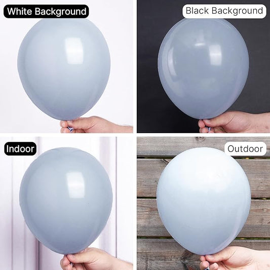 PartyWoo Dusty Blue Balloons 50 pcs 12 Inch Light Grey Blue Balloons for Graduation Wedding Baby Shower Gender Reveal Anniversary Graduation Birthday Party Decorations Blue-F51