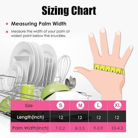 Rubber cleaning gloves 3 or 6 Pairs for Household,Reuseable dishwashing gloves for Kitchen.