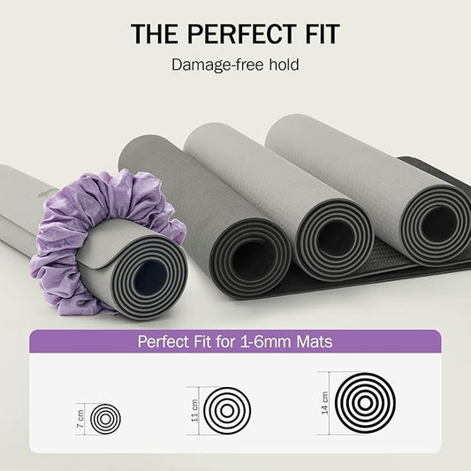 Slim Panda Yoga Mat Scrunchie, Secures Your Mat In Style & Cute, Durable Stretchable Velvet Fabric Yoga Mat Carrying Strap Fits All Standard Yoga Mats (mat not included)