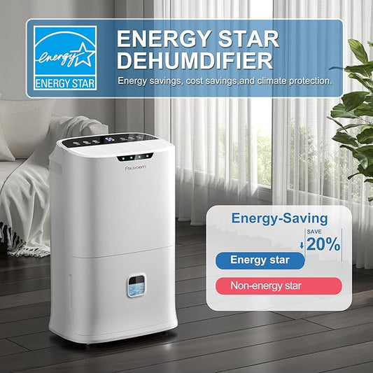 5000 Sq.Ft Energy Star 2024 Dehumidifier, Max 90 Pint Smart Wifi Humidity Control Dehumidifier for Home, Basement, Large Rooms, 1.45 Gallon, 3 Modes, Auto Defrost, 24H Timer, Child Lock