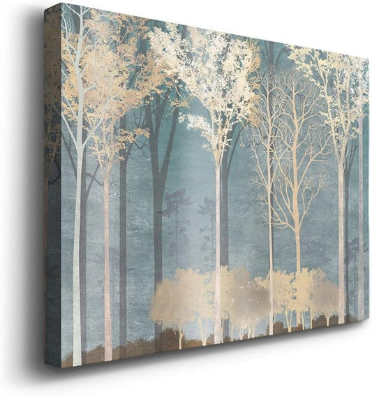 Wexford Home Home Decor Landscape Canvas Wall Art Abstract Floral Painting Modern Pictures Artwork Decoration for Living Room Kitchen Bathroom Office, Ready to Hang, into the woods, 24x36