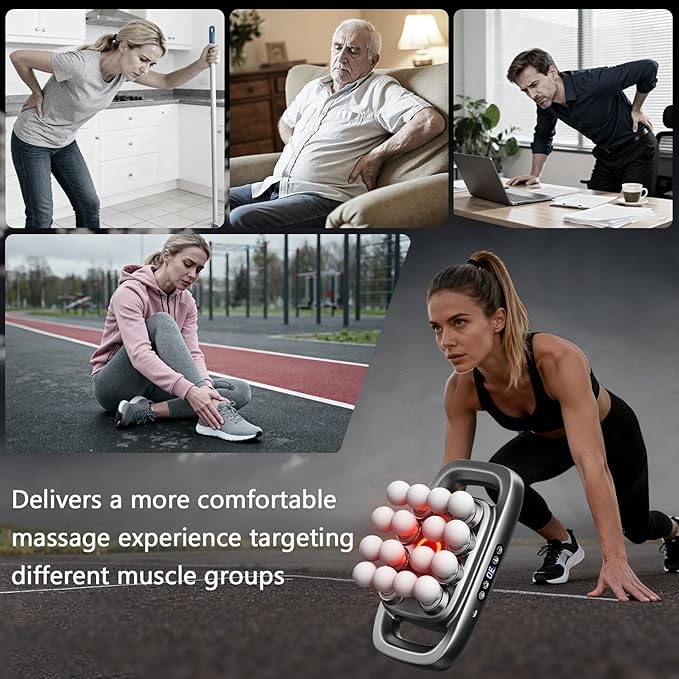 16 Head Massage Gun Set, Body Massage for Back, Shoulders, Neck, Legs, Foot, Massage Gun deep Tissue, Percussion Massager with 3 Modes & 30 Intensities Body Muscle Pain Relief