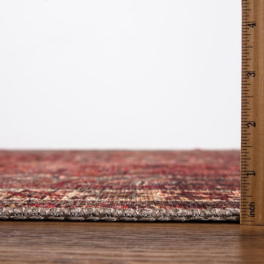 Keen Home Design 6x9 Rug - Machine Washable Area Rug with Non-Slip Backing, Ideal for Living Room, Dining Room, Bedroom - Vintage, Easy Clean, Durable, Low Pile Rug - (6' x 9')