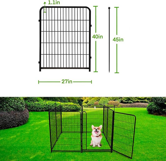 40in(H) Doorless Fence for Garden 14 Panels, 31.2 Ft(L) Barrier, Outdoor Garden Protection for Dogs Low Threshold,Indoor Fence Without Gate