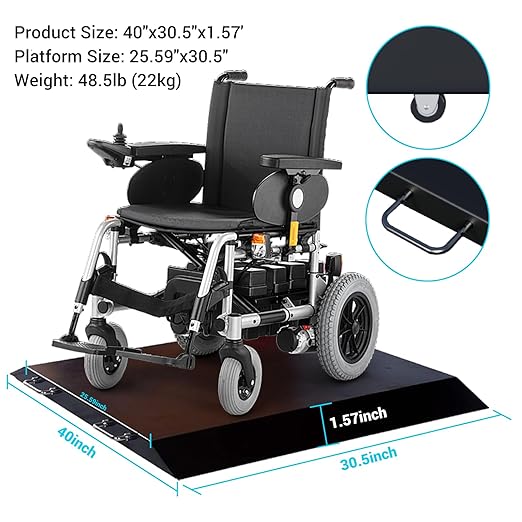 Wheelchair Scale 1000x0.1lb,Digital Medical Scalewith Extended Dual Ramp Portable for Home use