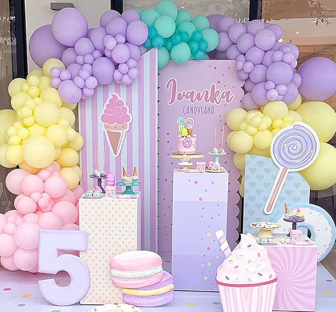 KALOR 12 Inch Pastel Purple Balloons, 50 Pcs Latex Helium Macaron Balloons for Kid's Birthday Party, Baby Shower, Wedding, Graduate Party Decorations