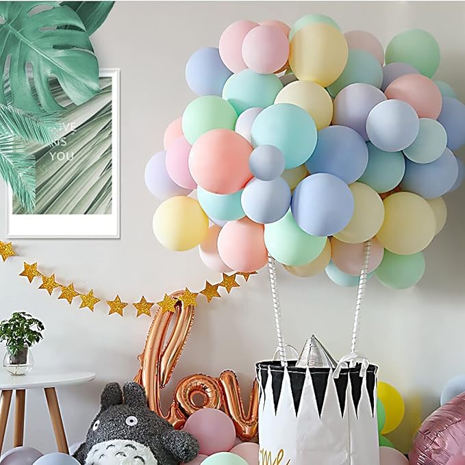 KALOR 12 Inch Pastel Orange Balloons, 50 Pcs Latex Helium Macaron Balloons for Kid's Birthday Party, Baby Shower, Wedding, Graduate Party Decorations