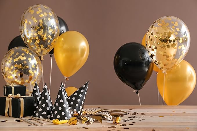 Black Balloons 50 Pack, 12 Inch Black Latex Balloons For Birthdays, Weddings, Baby Showers, Holidays