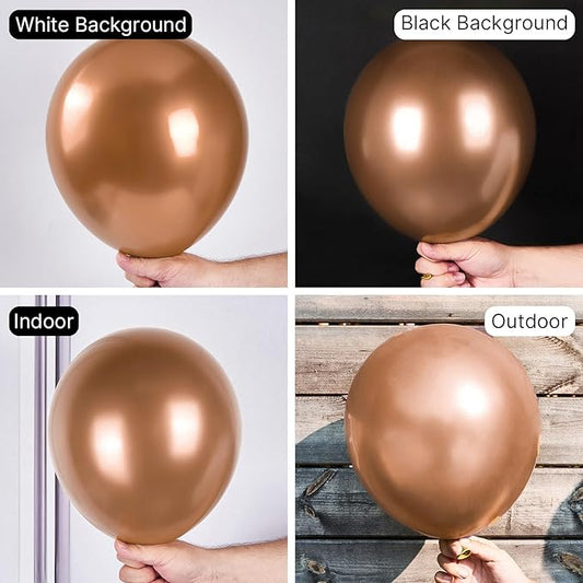 PartyWoo Metallic Copper Balloons 50 pcs 12 Inch Chrome Copper Fall Brown Balloons for Graduation Baby Shower Gender Reveal Engagement New Year Thanksgiving Birthday Party Decorations Copper-G115