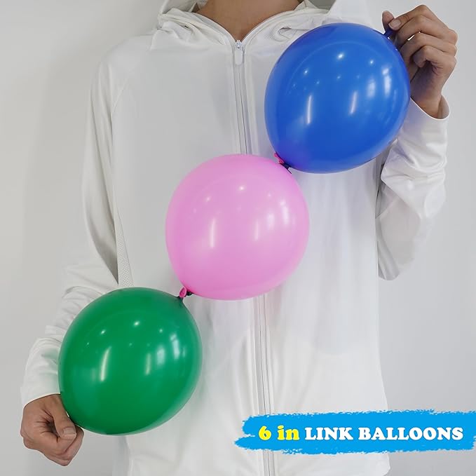 Blue Link Balloons 6 Inch 120 Pcs Latex Quick Linking Balloon for Birthday Wedding Party Festival Decorations