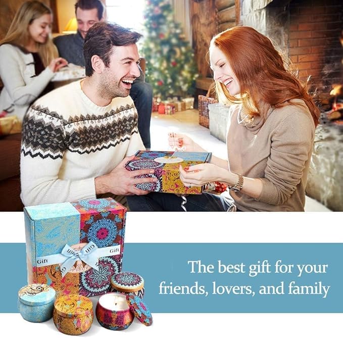 Scented Candles Gift Set,8% Essential Oil,8 Pack Aromatherapy Candle,Stress Relief Gifts for Women,120H Burning, Candles for Home Scented, Ideal for Birthday,Thanksgiving, Mother's Day,Valentine's Day