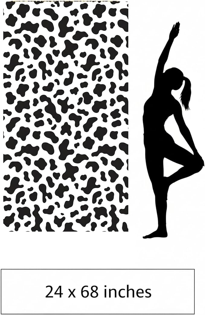 Cow Yoga Mat for Women – Cute Animal Pattern, Non-Slip Microsuede - Rubber - Fashion Yoga, Pilates, Stretching - Meditation Mat
