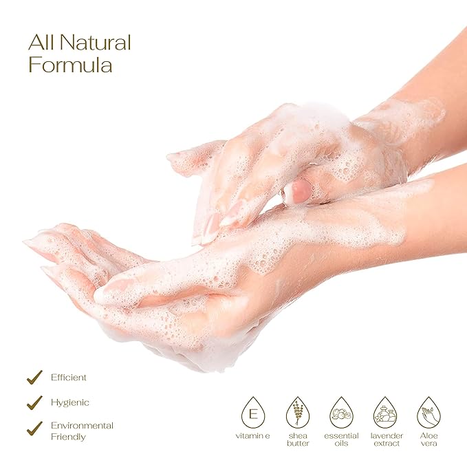 Foaming Hand Soap - Pack of 3 - Moisturizing Hand Soap with Aloe Vera & Essential Oils - - Alcohol-Free Hand Wash in Fresh Lemon, Lemon Lime, Basil Lemon Scent - Scented Hand Wash for Kitchen or Bathroom - Free Flawless Crystal Bracelet