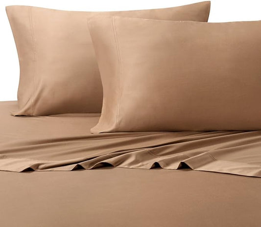 Royal Hotel Bedding Silky Soft, Viscose from Bamboo, and Cotton Blend Sheet Set, 100% Luxury Blend, 60% Viscose Made from Bamboo and 40% Cotton Bed Sheets, Full Size, Taupe