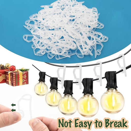 Geegoods Christmas Light Clip,Plastic Gutter Hooks Outdoor,Weatherproof Holiday Hanging Clips,Mini Light Hooks for Outside String Lights Christmas Decoration(240pcs)