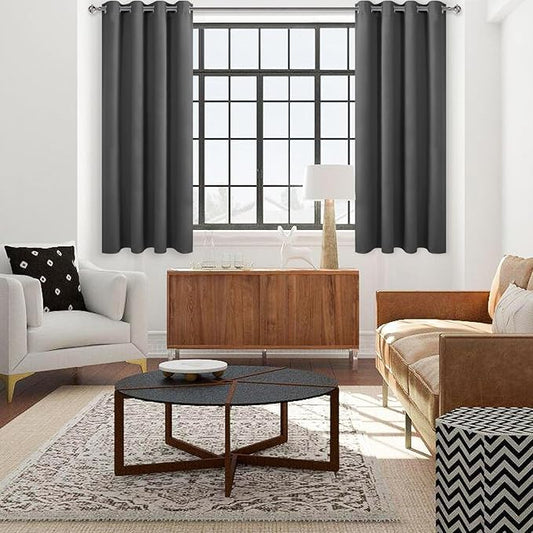 DWCN Blackout Curtains 63 Inch Length, 60 Wide Thermal Light Blocking Drapes for Living Room - W60 x L63 Inches Long, 2 Panels, Dark Grey