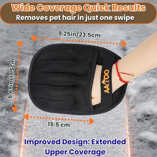 2pcs Pet Hair Removal Glove for Cats & Dogs – Reusable Magic Brush – Five-Finger Electrostatic Pet Hair Remover Glove for Laundry, Couch, Carpet & Car Seat