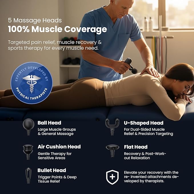 BOB AND BRAD Q2 Mini Massage Gun, Pocket-Sized Deep Tissue Massager Gun, Portable Percussion Muscle Massager Gun, Ultra Small & Quiet Muscle Massage Gun with Carry Case, Home Gym Travel, Black
