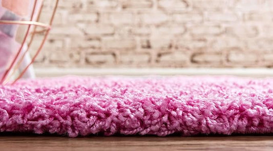 Unique Loom Solid Shag Collection Area Rug (2' 7" x 10' Runner, Taffy Pink)