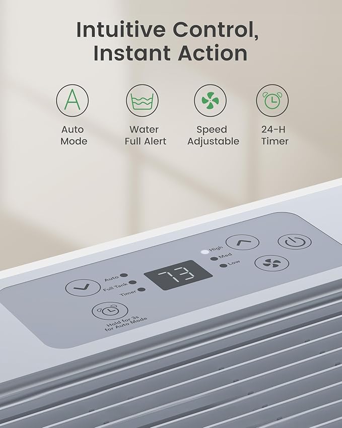 Waykar 150 Pint Energy Star Dehumidifier for Large Rooms up to 7,000 Sq. Ft. for Home, Basement, Commercial, Industrial, with Drain Hose & Tank, Auto Defrost, Ultra Quiet, Smart Auto Comfort Mode
