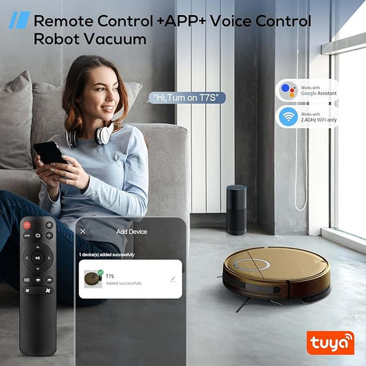 Robot Vacuum and Mop Combo, 2 in 1 Mopping Robot Vacuum Cleaner with Schedule, Wi-Fi/Voice/App, Strong Suction, Easy of Use, Self-Charging Robotic Vacuum, Slim, Ideal for Hard Floor, Pet Hair, Carpet