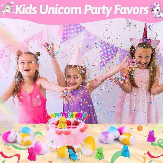 48PCS Kid Party Favors Hatching Unicorn Egg Goodie Treat Bag Stuffers Classroom Carnival Prize Small Toy Bulk Pinata Fillers Birthday Gift Girl Boy Treasure Box Grow in Water Party Supplies 3-5 4-8 Up