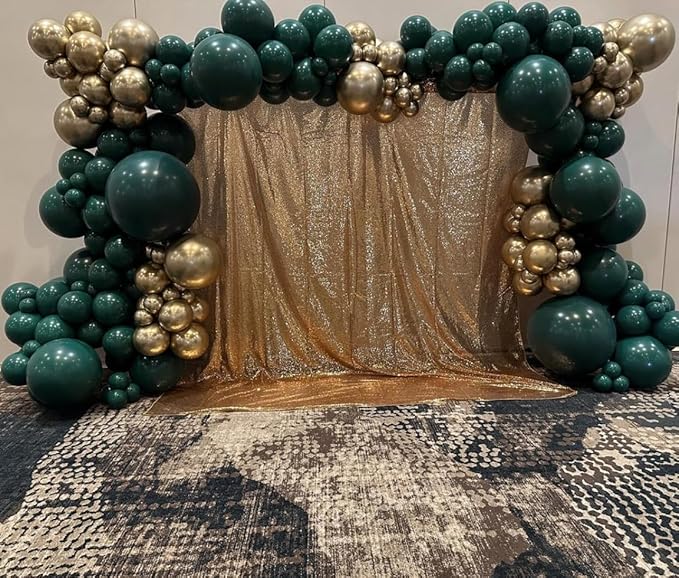 Green and Gold Balloons, 75PCS Dark Green and Metallic Gold Balloons of 12in and 5in Green Gold Party Decorations for Birthday,St.Patrick's Day,Graduation,Jungle Party