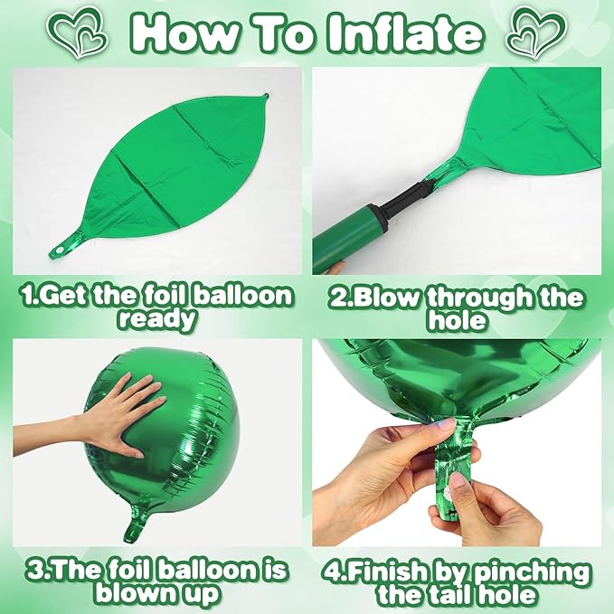 Green Round Foil Balloons 9 pcs,Green Gold Giant 4D Round Balloons 22 Inch for Wedding Graduation Anniversary Baby Shower Birthday Party Decorations